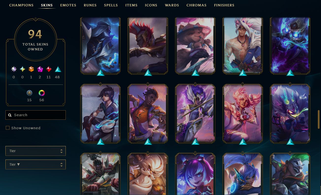 CONTA LOL MESTRE 200PDL+ / FULL ACESSO AOS DADOS / LV 175 / 138 SKINS / HONRA 5