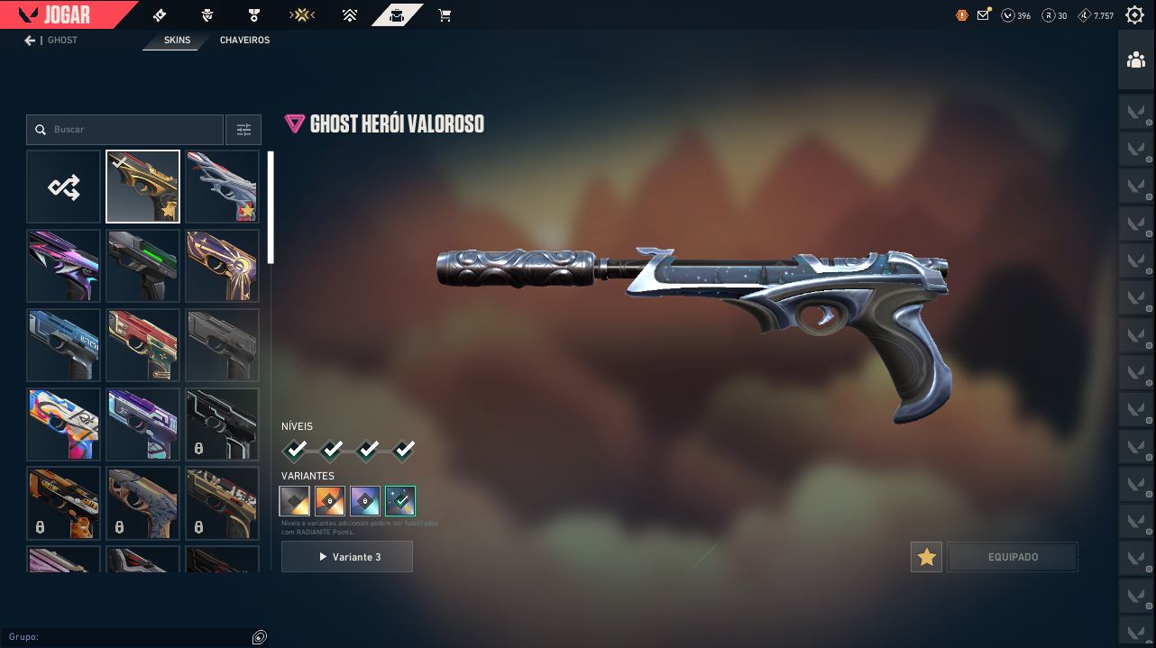 CONTA VALORANT NIVEL 240 COM 40 SKINS COMPRADAS.