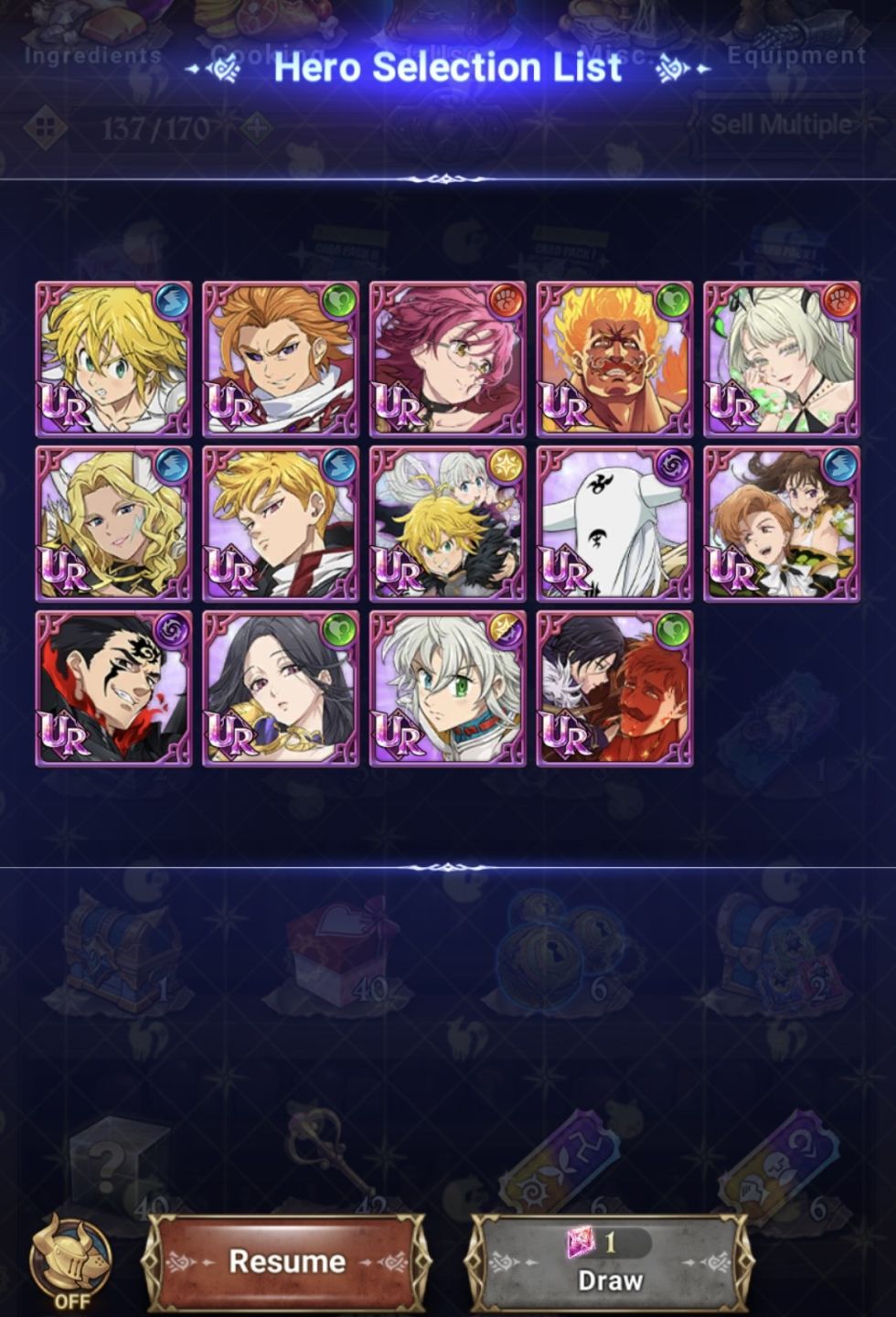 Conta de 7ds full gachakuta com 864 diamantes