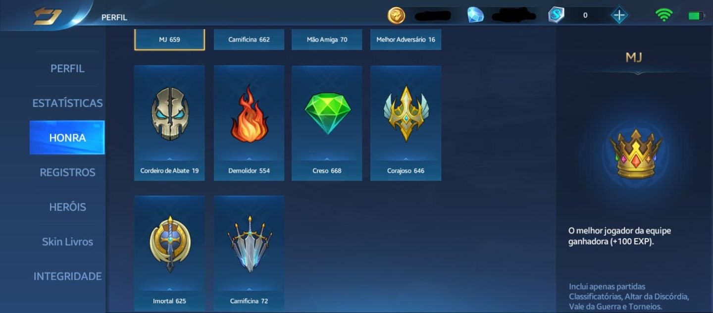 Conta - Heroes Evolved, nível: 43, heróis: 113, skins: 243.