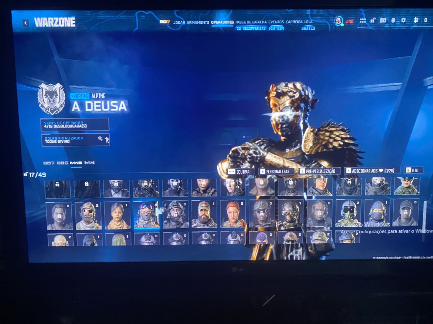 Conta warzone top com varias skins valeria iceflow dentre outras