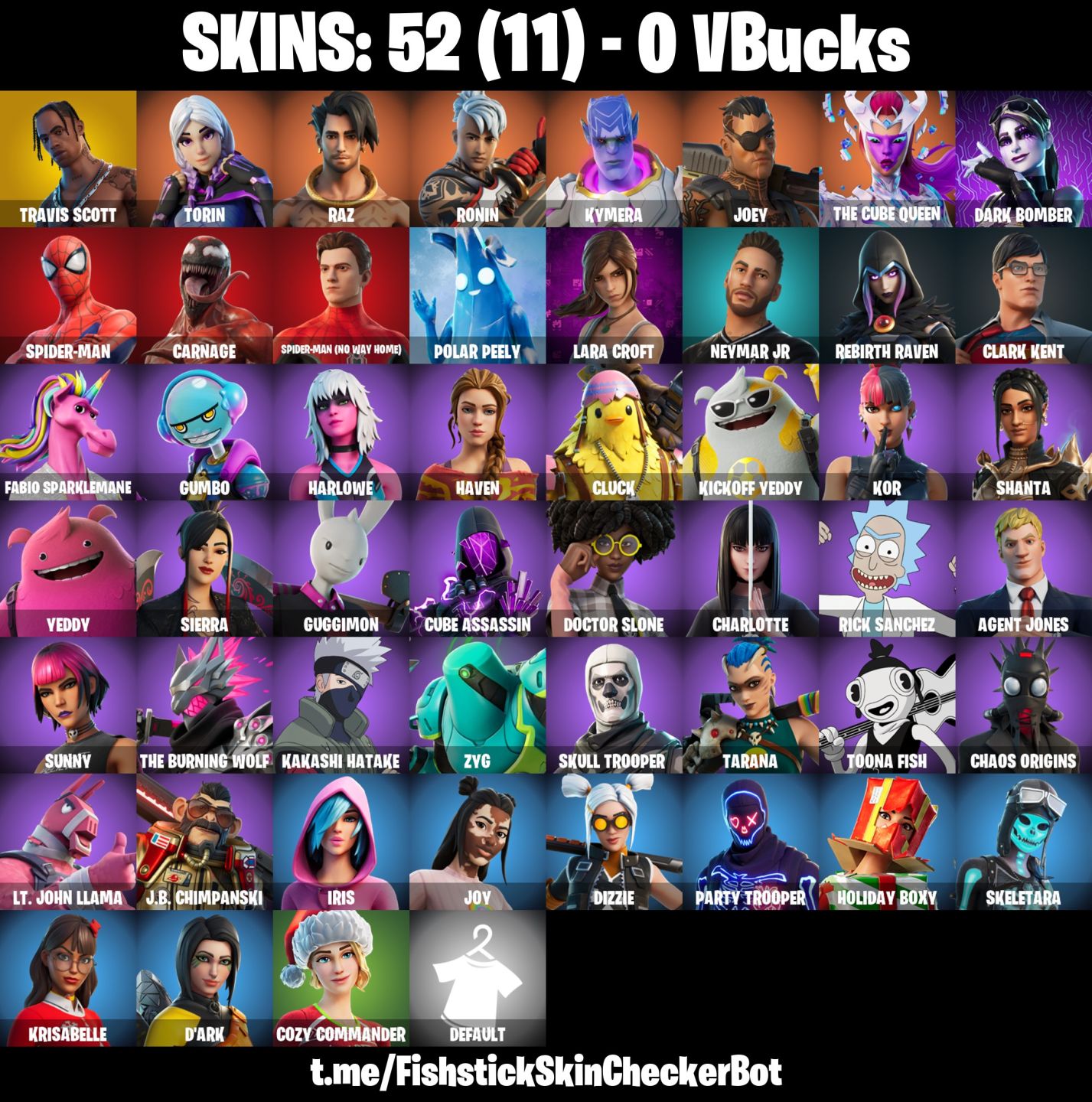 Conta Fortnite com Travis Scott | Torin | Raz | Ronin | Kymera | Joe e 52 Skins