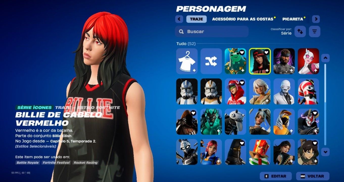 CONTAS DE FORTINITE COM 53 SKINS MUITO BOA 100 VBUCKS