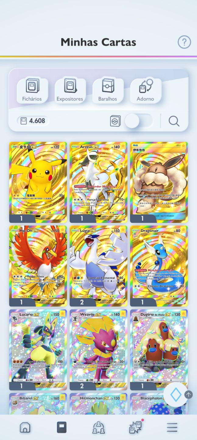 PROMOÇÃO Conta Pokémon TCG com 7 cartas douradas e mto mais, confira fotos!