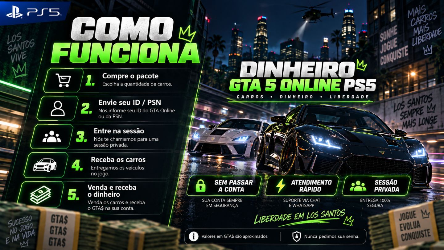 GTA 5 ONLINE PS5 | PACOTES DE MILHÕES | SEM PASSAR A CONTA | TUDO NA SESSAO