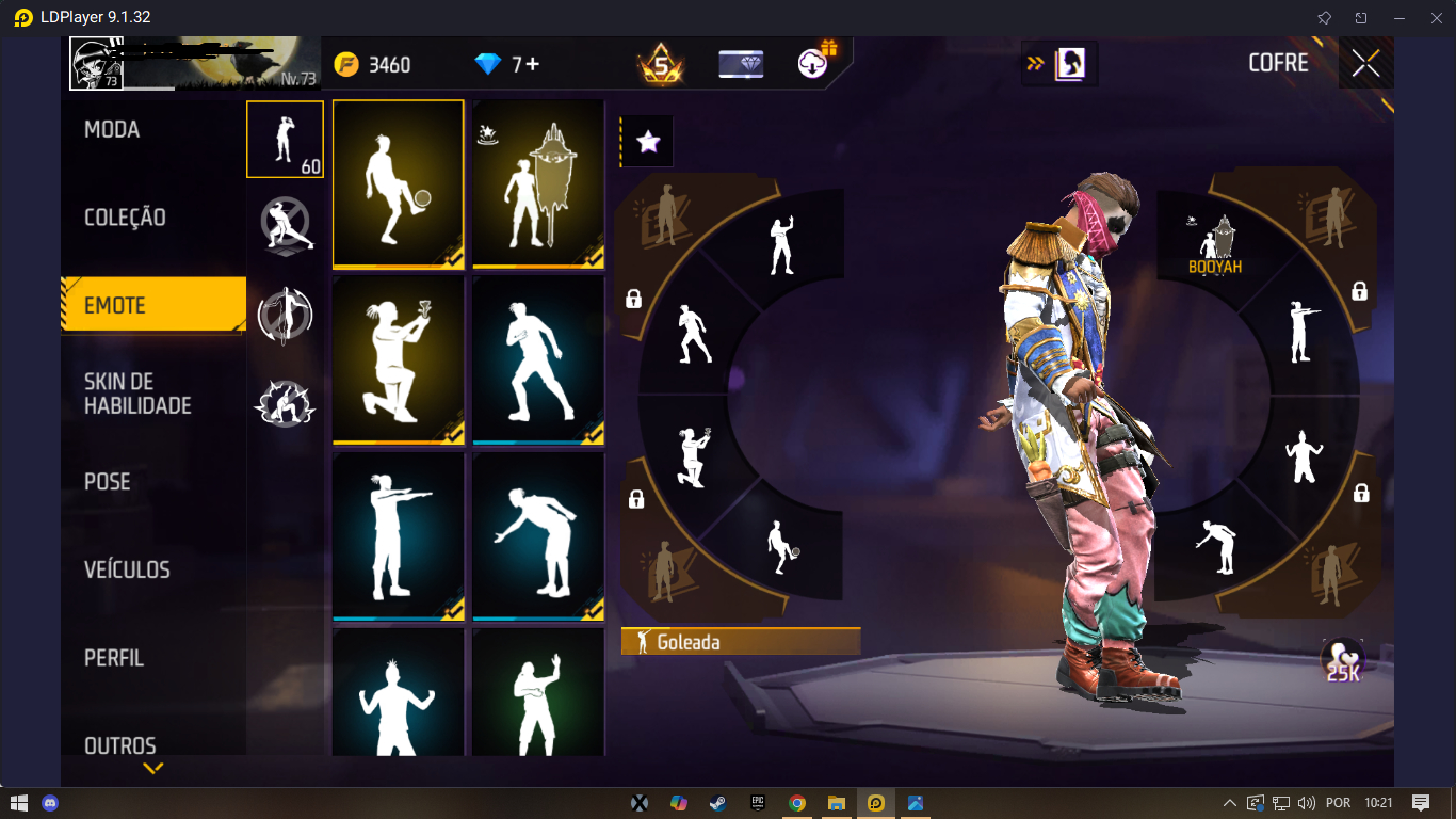 Conta de free fire antiga nivel 73