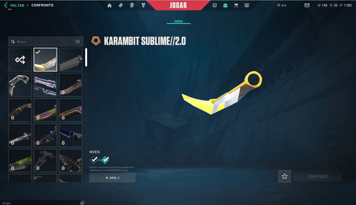 Conta Vava com 14 skins da loja, Karambit Vct 2025, ex imortal, + de 1k gasto