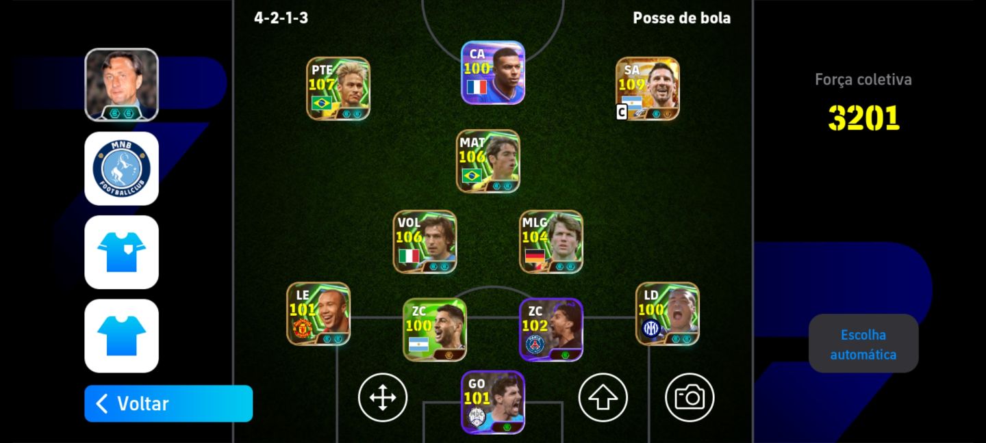 Conta eFootball Endgame | Força 3201+ | Messi 109 e Pirlo 106 | Negociável
