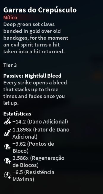 Conta com Garra Nightfall T3, Mascara Nightfall T1, art do akaza (end game)