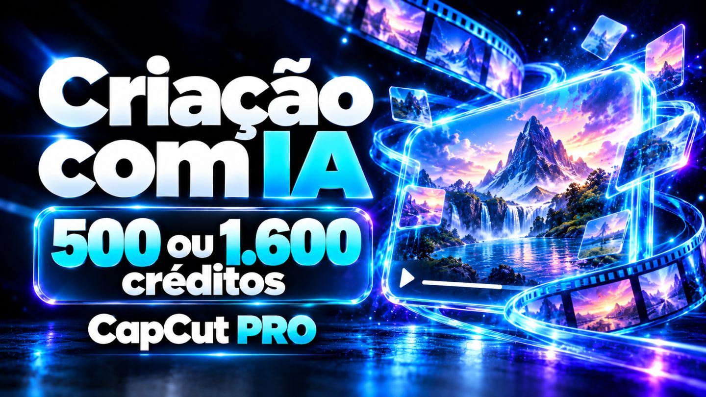 CapCut Pro 30 dias | Conta pronta | 500 ou 1.600 créditos