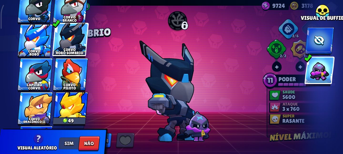 Conta Brawl Stars Completa 57k+ | Corvo Robô Sombrio | Cordelius Odin