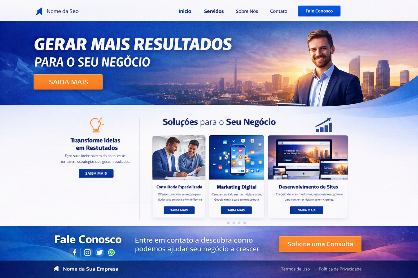 Sites e Landing Pages Profissionais