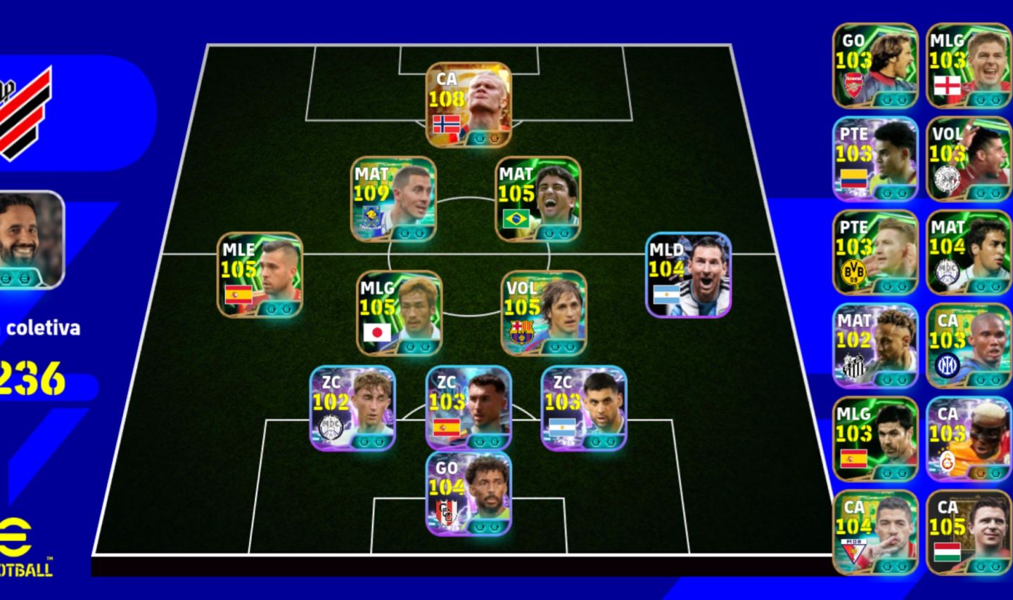 CONTA EFOOTBALL 400 JOGADORES HAZARD 109 HAALAND 108 FULL META ESTRELADA