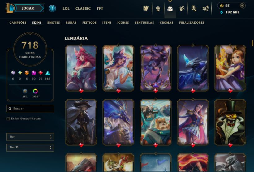 CONTA LOL DIAMANTE IV - EX MESTRE - 718 SKINS + DADOS DE REC - 100% SEGURA