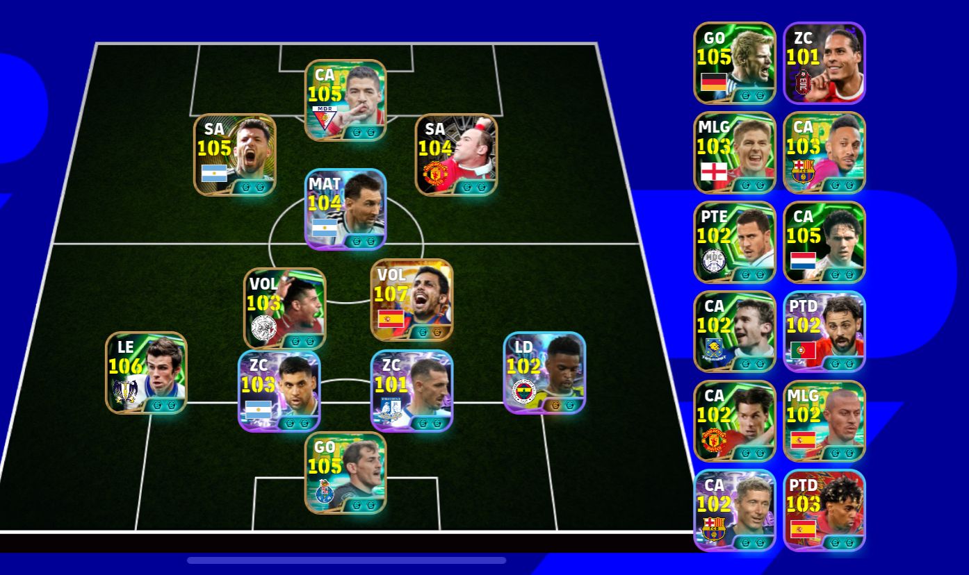 CONTA eFootball 2026 Bale 106 | Rodri 107 | Casillas 105 | Messi 104 | FC 3219