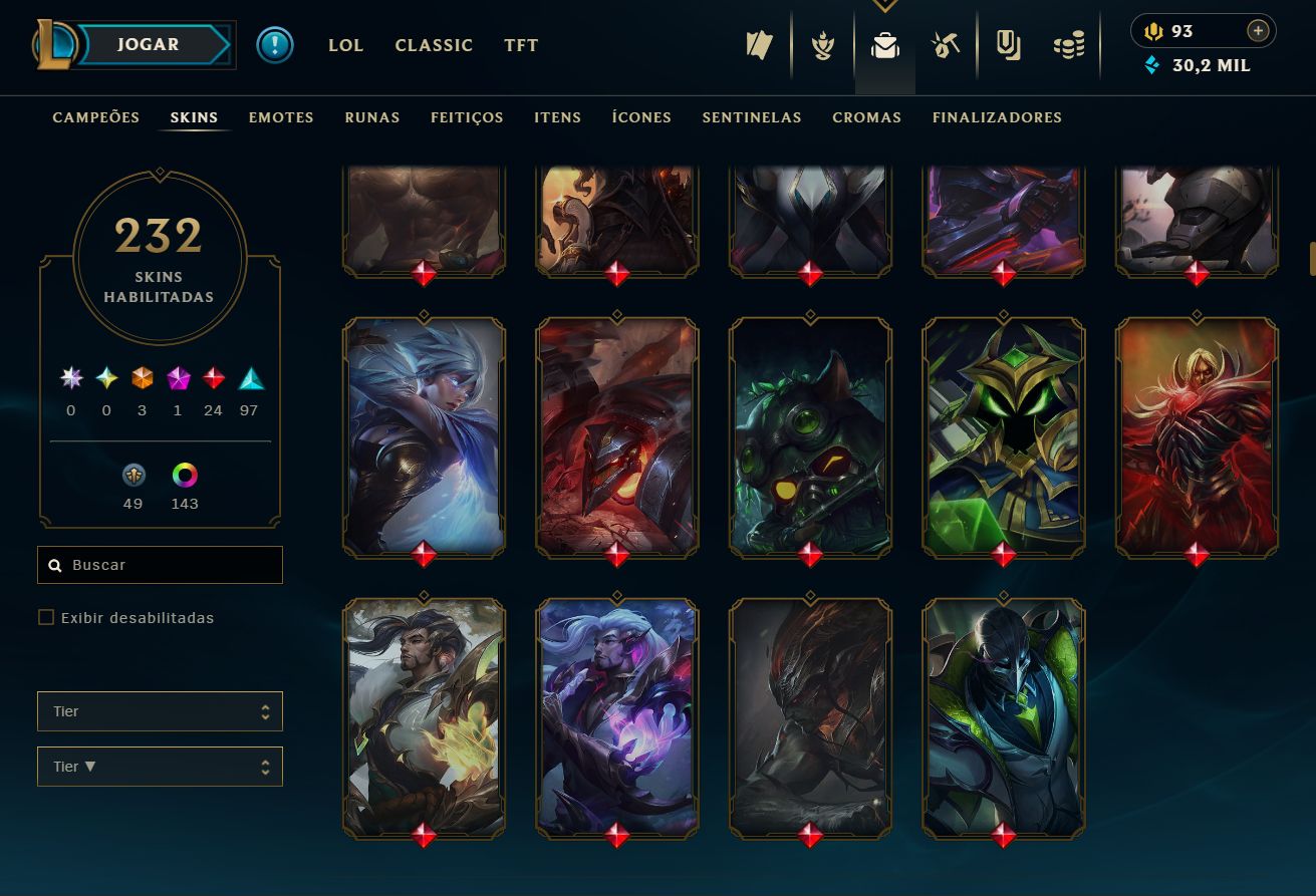 CONTA VETERANA 2015 [FA]: SETT CHIBI MÍTICO + 24 LENDÁRIAS + ZIGGS ODISSEIA