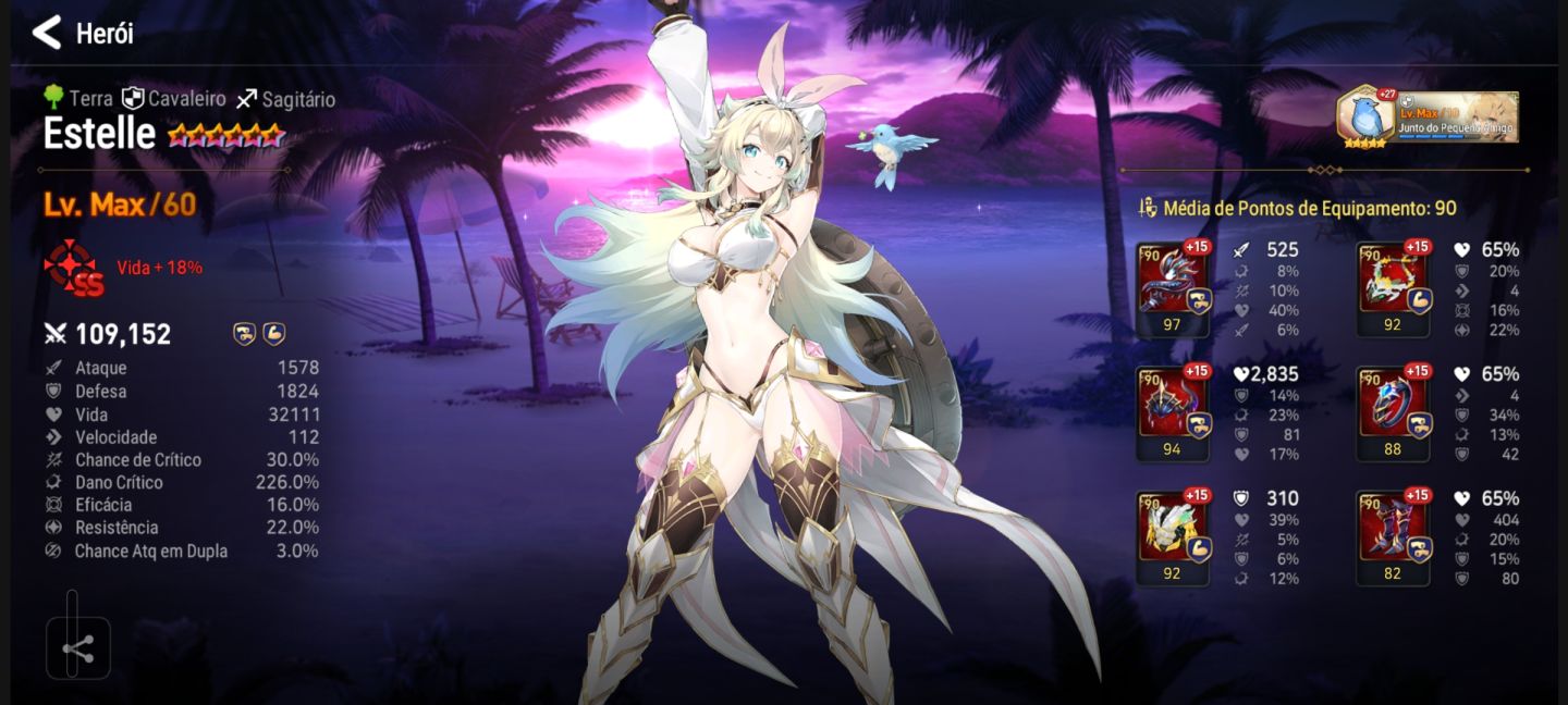 Epic Seven GLOBAL | 53 ML5 | Rhianna, Arunka e Belian SSS | Até 310 SPD