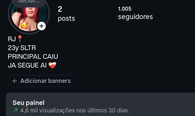 CONTA FEMININA COM 1K SEGUIDORES MUNDIAIS
