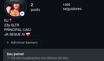 CONTA FEMININA COM 1K SEGUIDORES MUNDIAIS