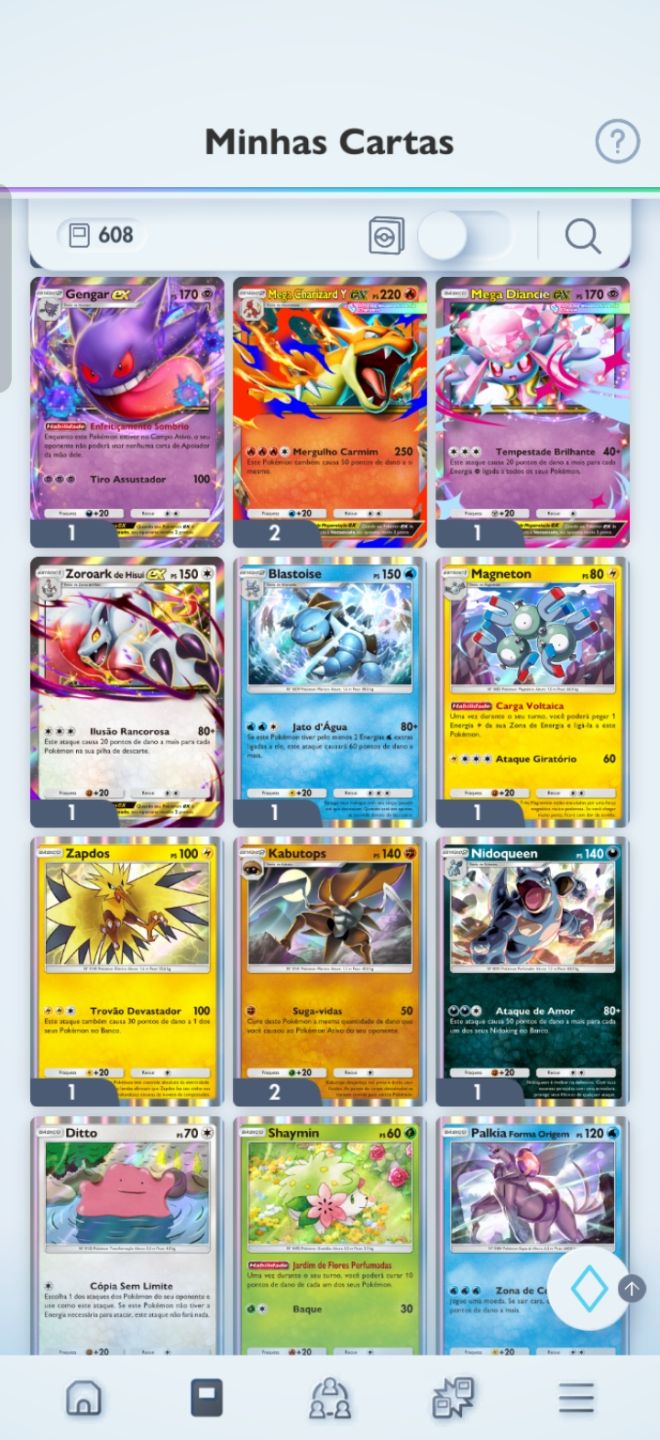 Conta Pokémon TCG Pocket | CHARIZARD EX COROA (GOLD) + Mewtwo Imersivo + Shinies