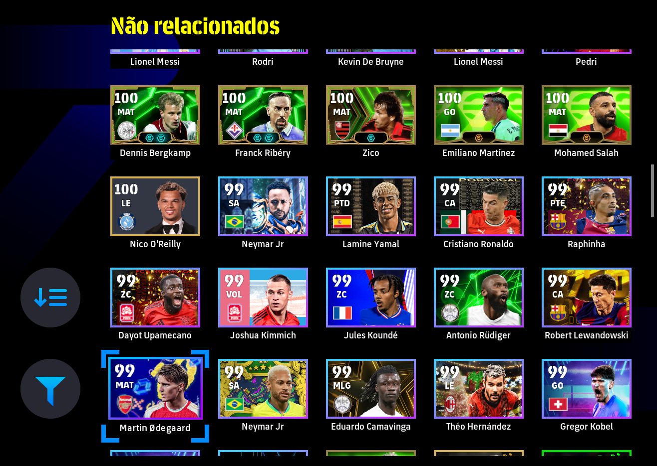 EFootball CONTA STEAM | FORÇA 3187 | HAALAND 107 + SNEIJDER 106 + MESSI 104