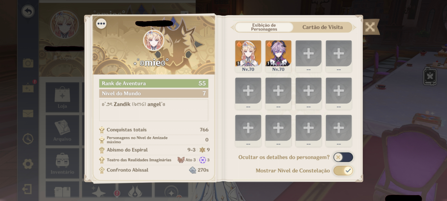Durin c1 + biss | nicole c1 + biss! (Conta do genshin!!!)