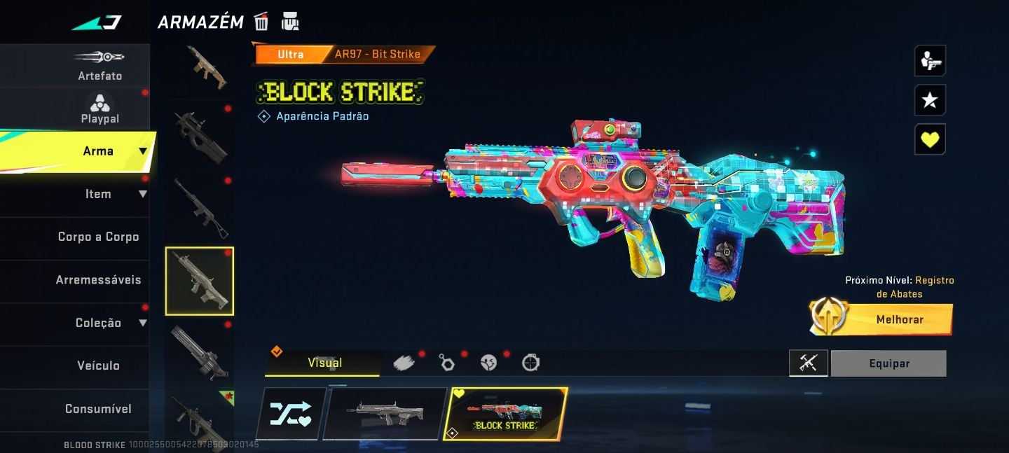 Conta de blood Striker rara como várias skins ultra um personagem eterno