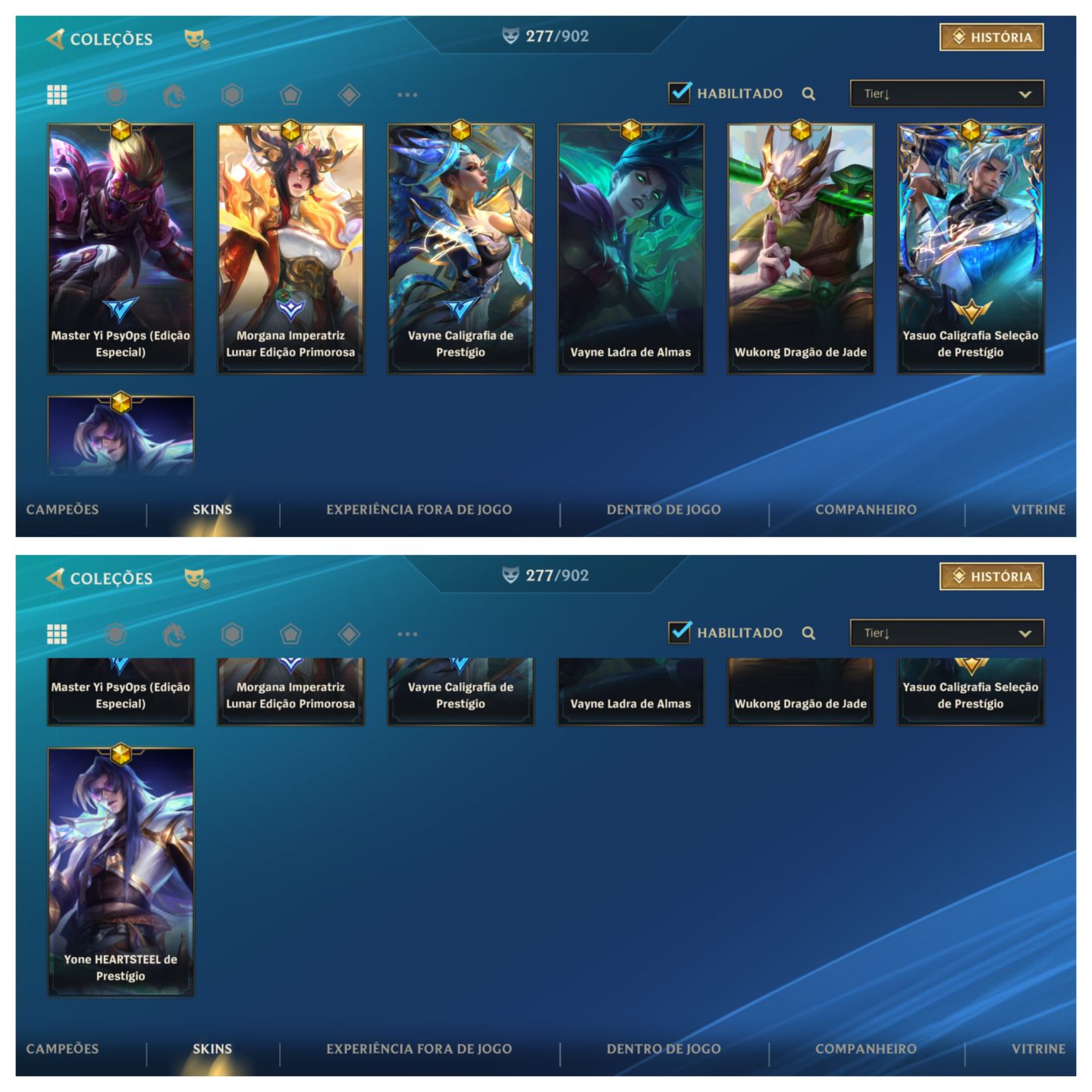 CONTA RECHEADA DE SKINS MITICAS!!! (FULL YASUO)