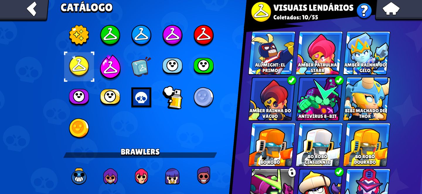 CONTA DE BRAWL STARS COM MUITAS SKINS