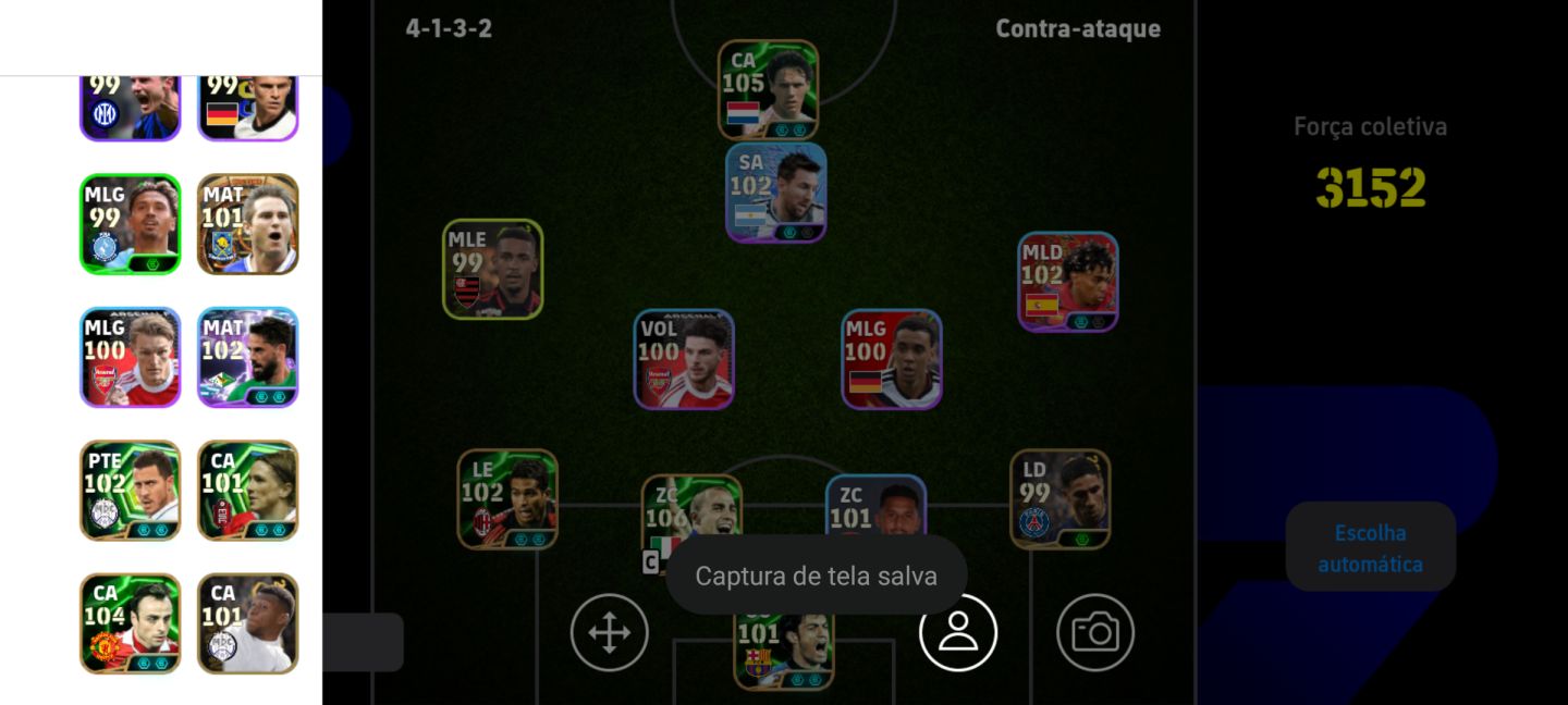 CONTA DE EFOOTBALL MOBILE FORÇA 3152