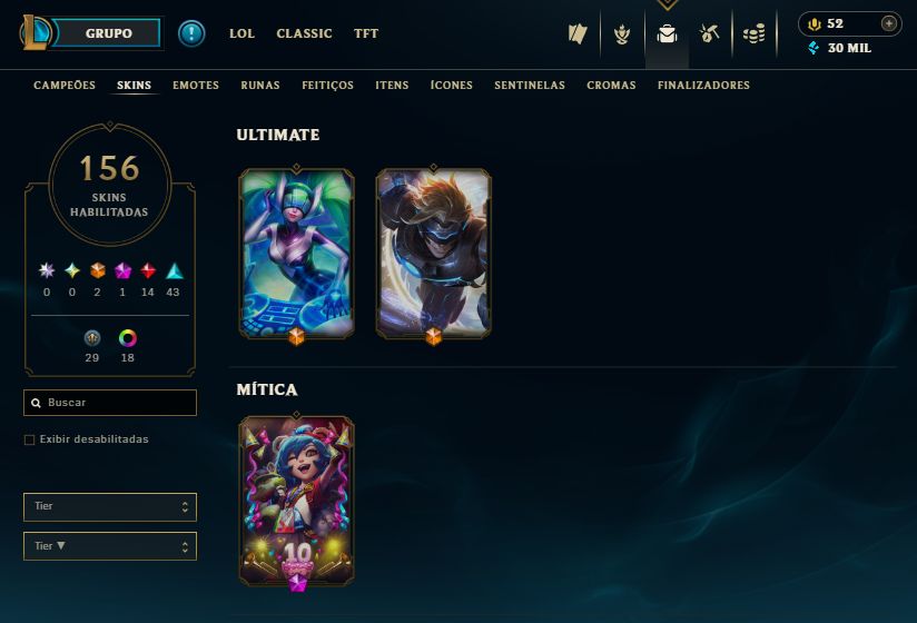Conta gold / mmr bom / full acesso 150 skins +