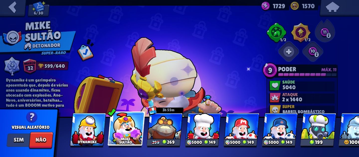CONTA BRAWL STARS MUITAS SKINS, 5K Troféus 2019