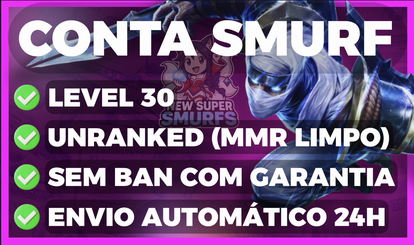 [100% SEGURO] SMURF LOL UNRANKED FULL ACESSO COM GARANTIA - LEAGUE OF LEGENDS