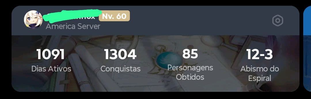 CONTA Genshin ENDGAME AR60 Com mais de 20 personagem