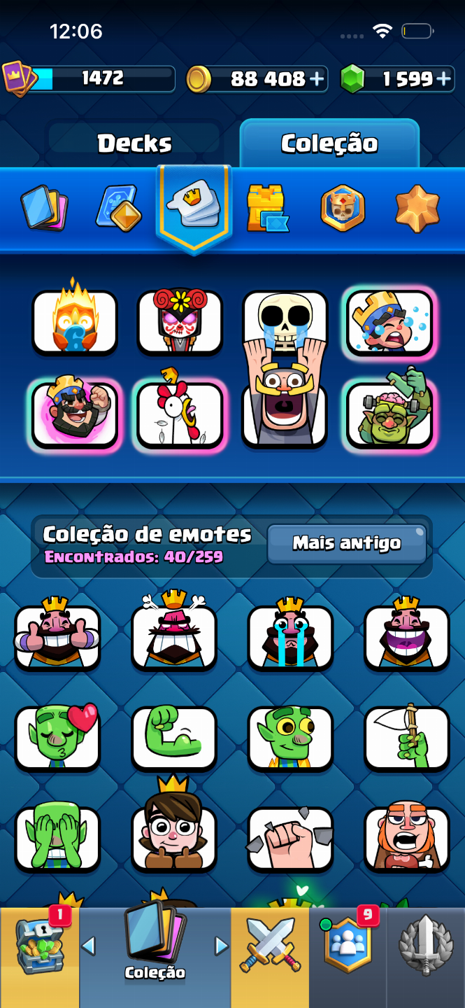 Conta Clash Royale 8600 Troféus Nível 14 1.500 Gemas Cartas Nvl 14 e Evoluções