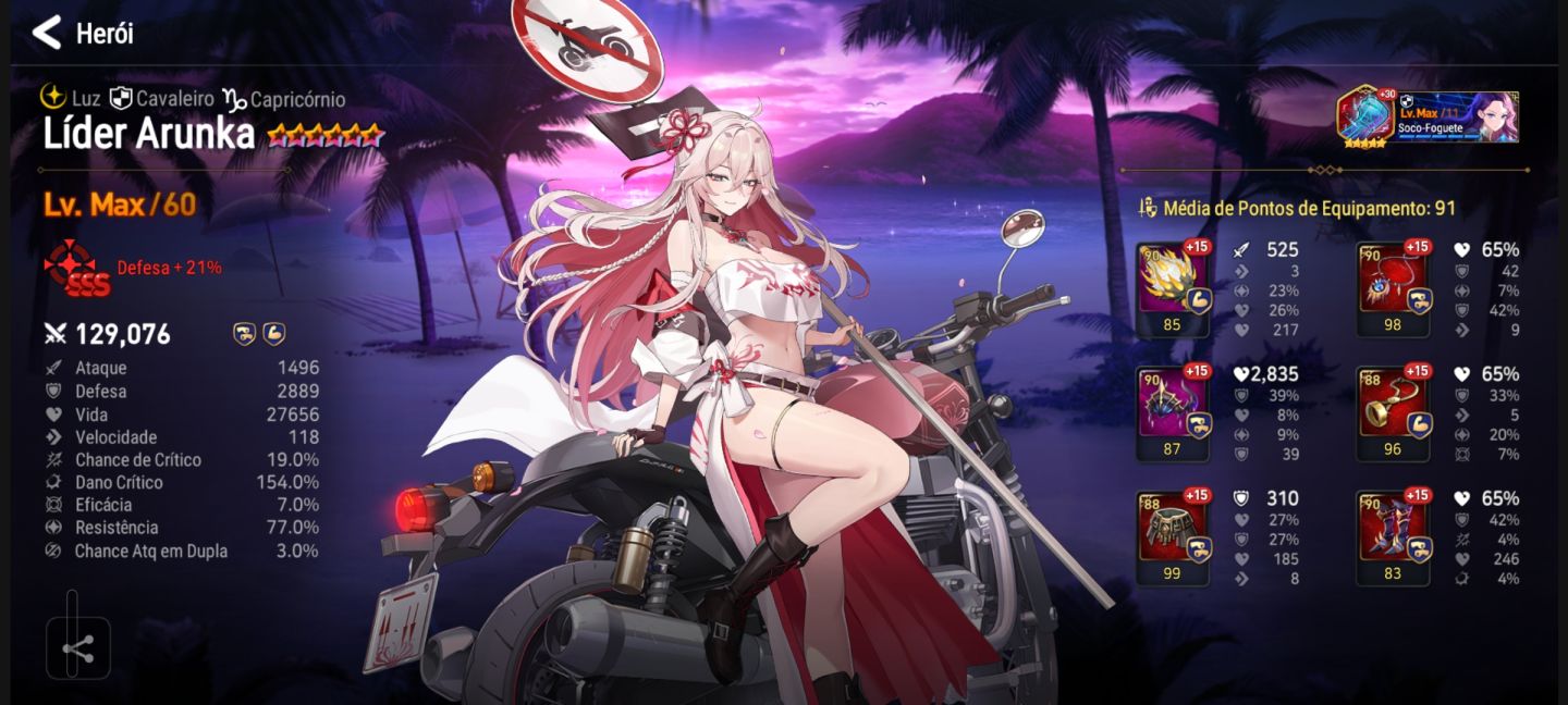 Epic Seven GLOBAL | 53 ML5 | Rhianna, Arunka e Belian SSS | Até 310 SPD