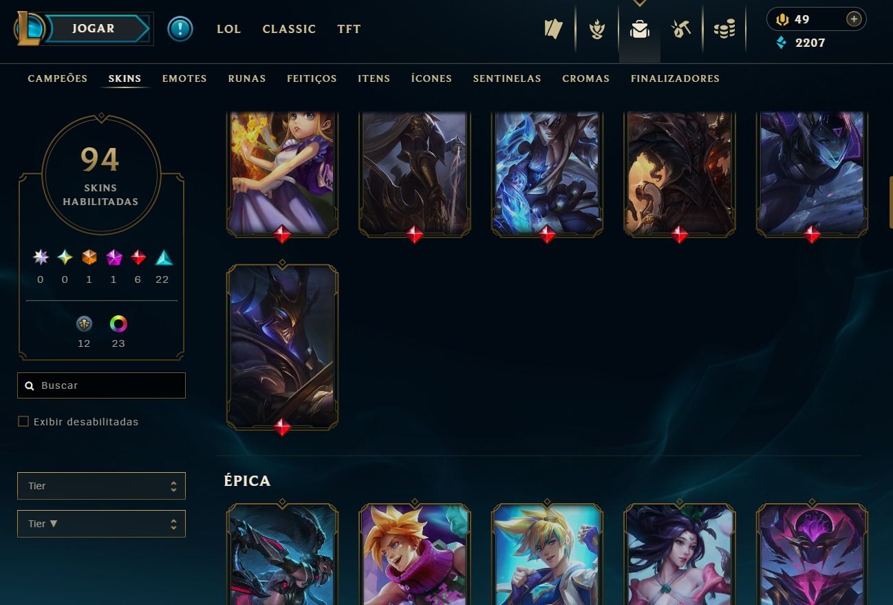 UPADA A MÃO - CONTA DE 2017 - 94 SKINS - LVL 117 - 107 CAMPEÕES - 20 CROMAS