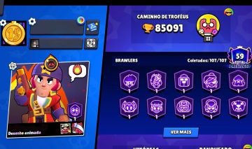 CONTA BRAW 84K | FAMA METEORICA - 89 BRAWLERS NIVEL 11 E MAIS DE 420 SKINS TOPD+