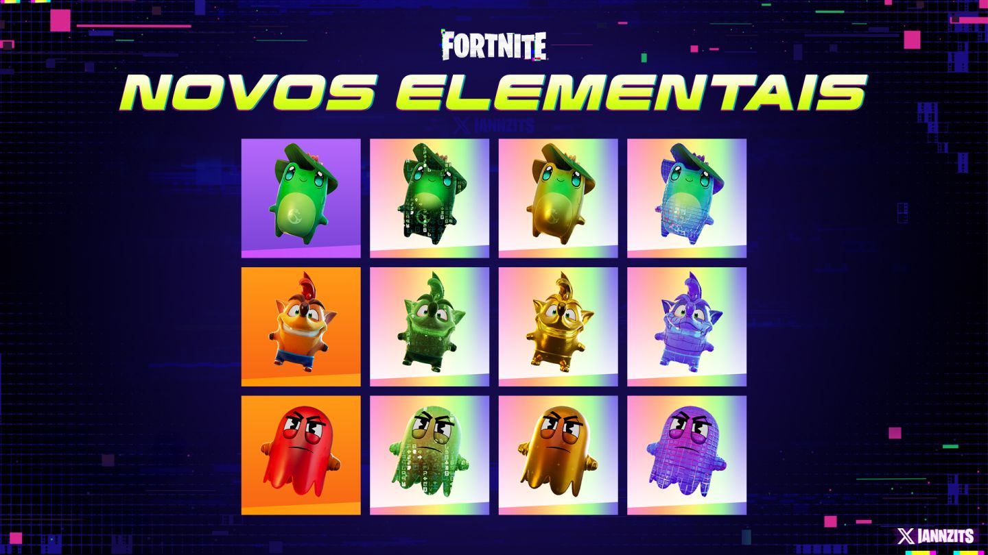 TODOS ELEMENTAIS DO FORTNITE - NOVOS ELEMENTAIS! - [SALGUEIRO - MEL ] [PROMOÇÃO]