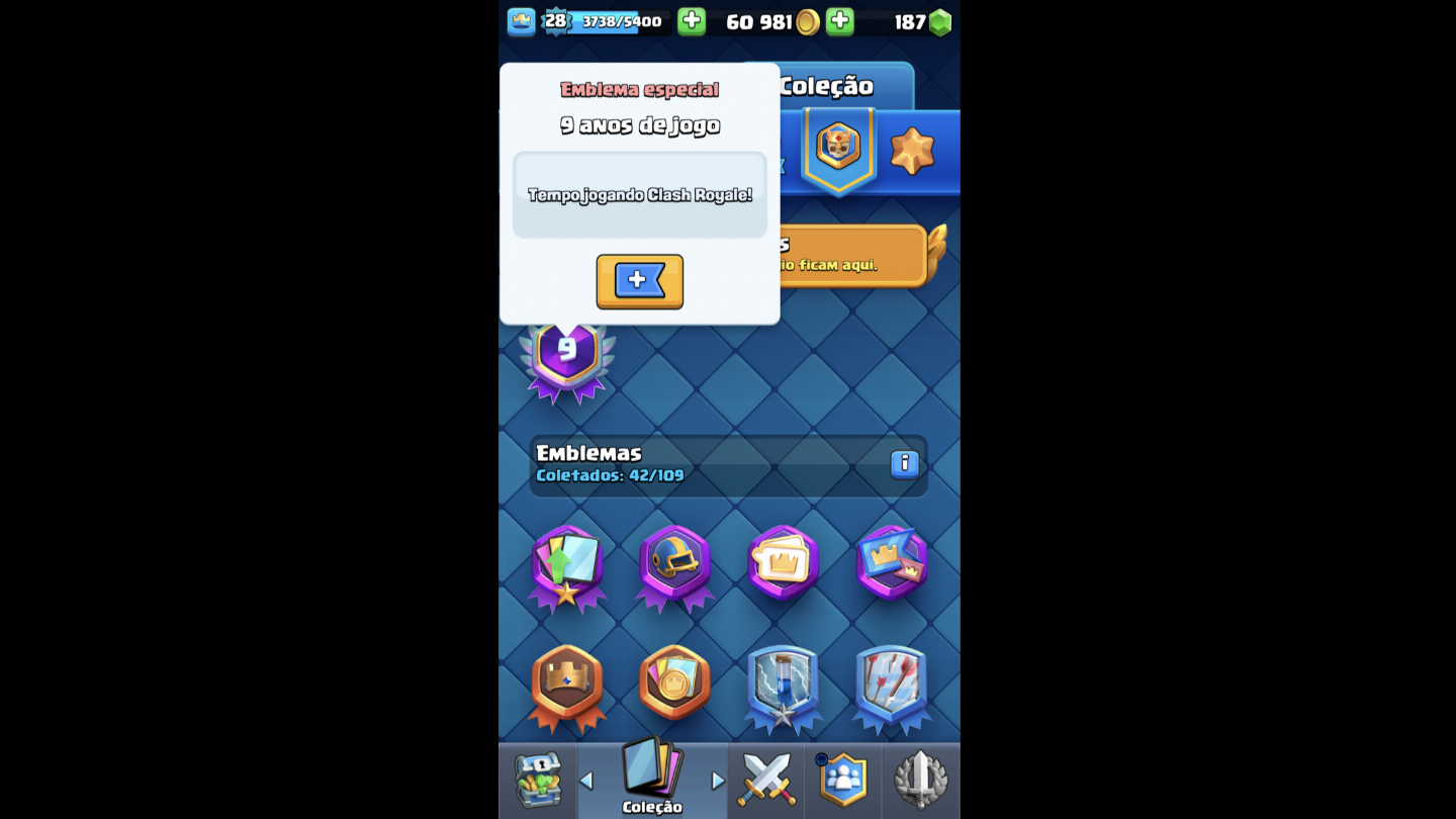 Conta de Clash Royale 9 nos de jogo !!! Passo pro seu email na hora !!!