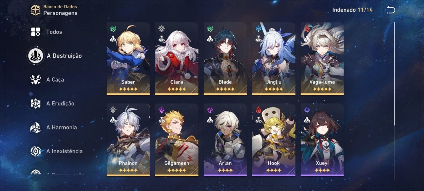 Conta AR70 end game, personagens t5 buildados