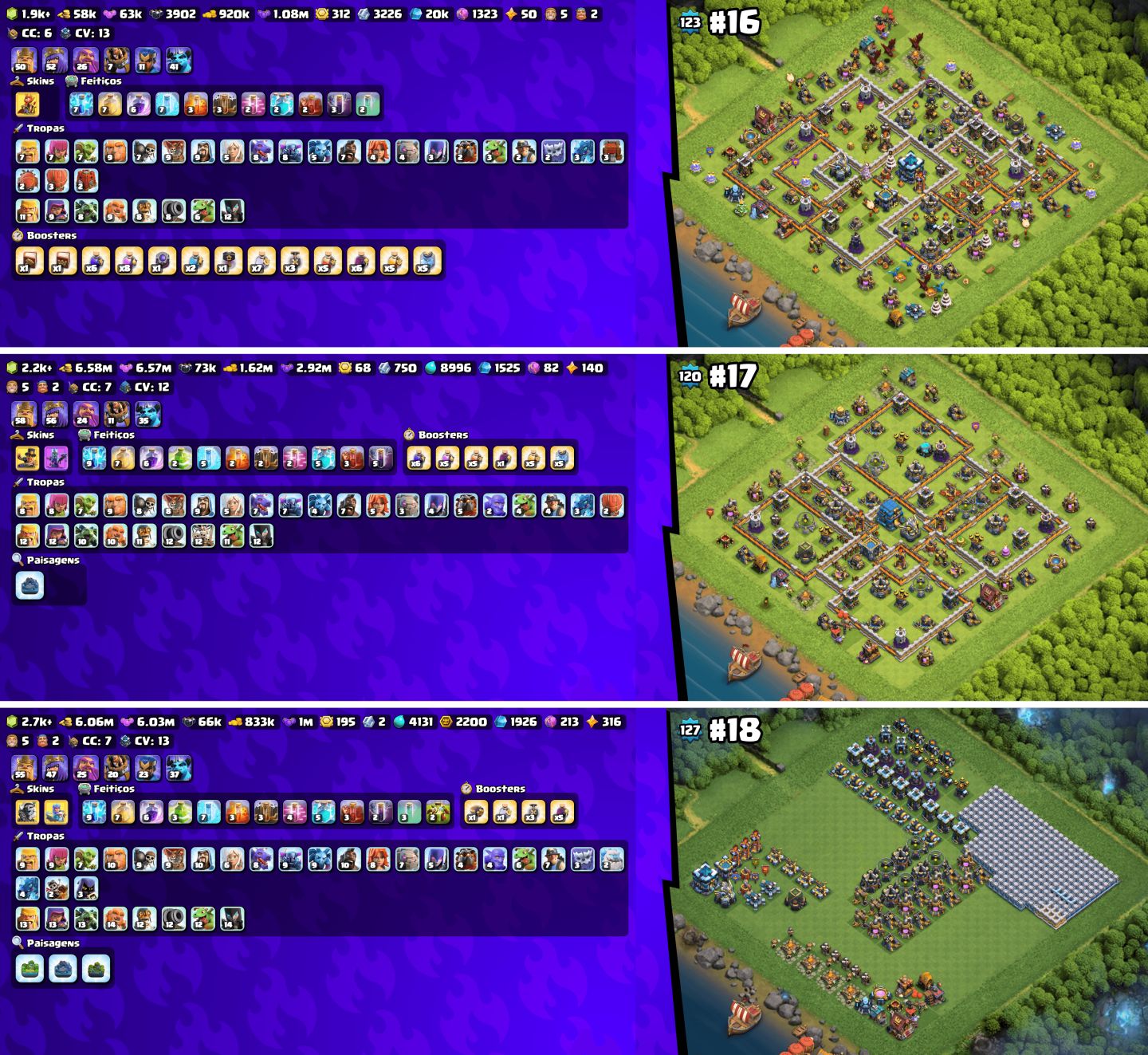 (NOVAS CONTAS) MAIS BARATO!! CONTAS COC CVs RUSHADAS & UPADAS!!!