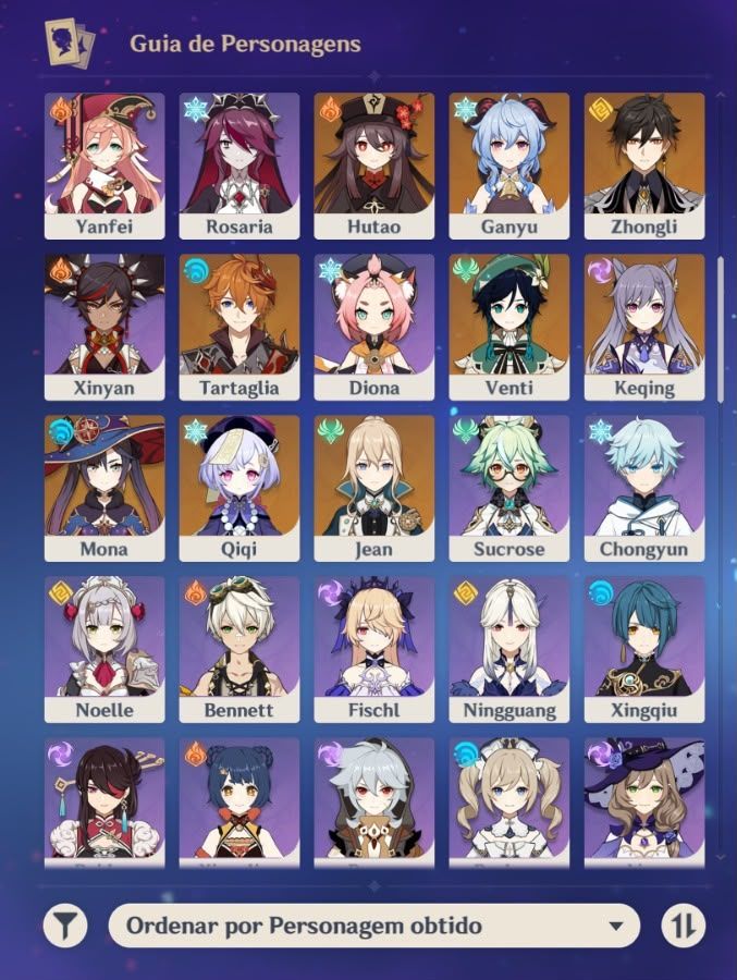 Conta Genshin Impact - AR 58 (16 personagens 5 estrelas + 7 armas 5 estrelas)