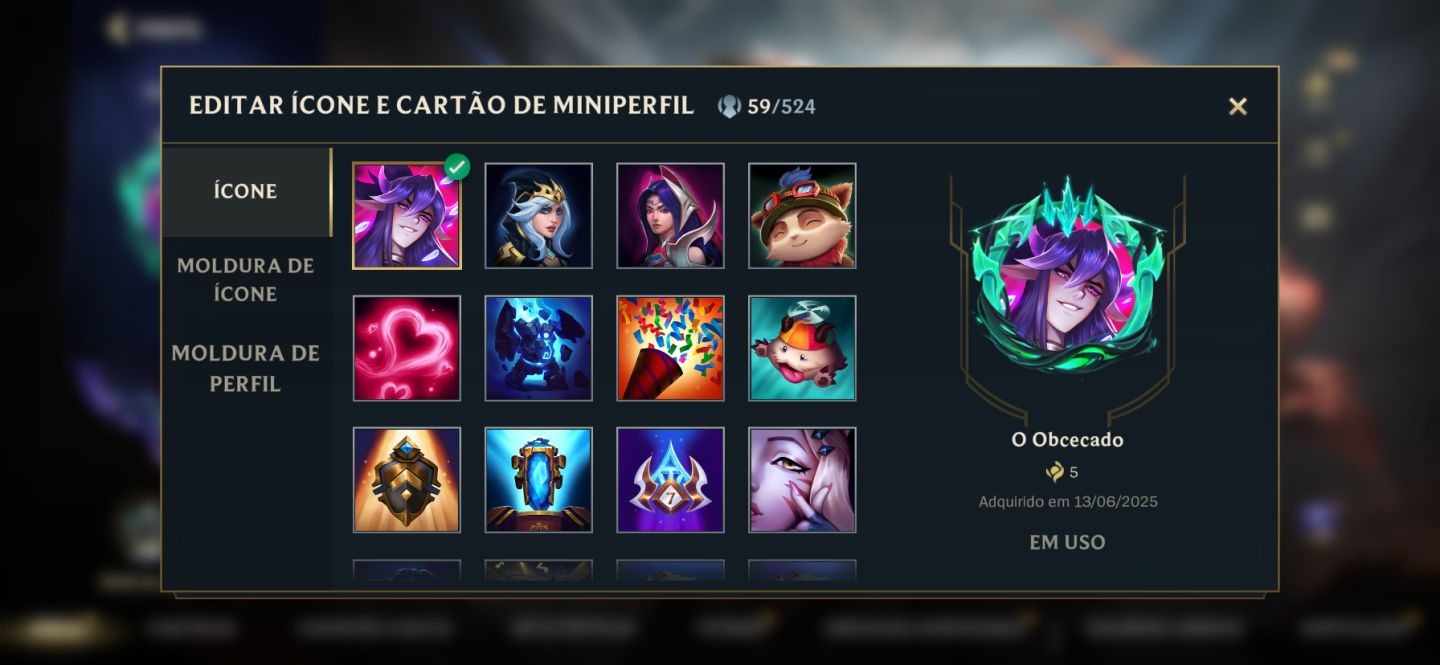 Conta wild rift com skin de passes, skin lendaria e miito mais