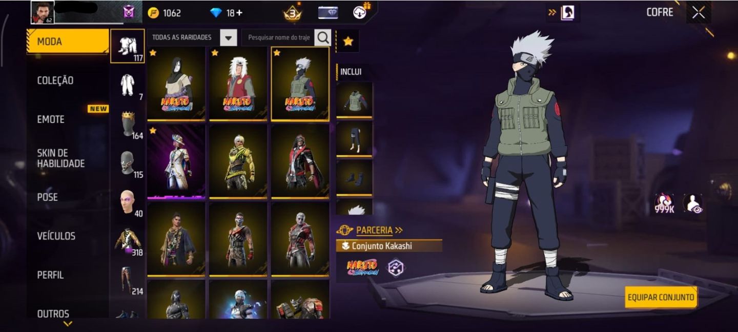 10 Ump Atributa | Xm8 Atributa + 318 Peitorais | Skins de Naruto + Dank master
