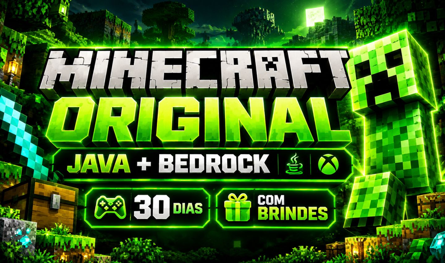MINECRAFT ORIGINAL JAVA & BEDROCK 30 DIAS + BRINDES