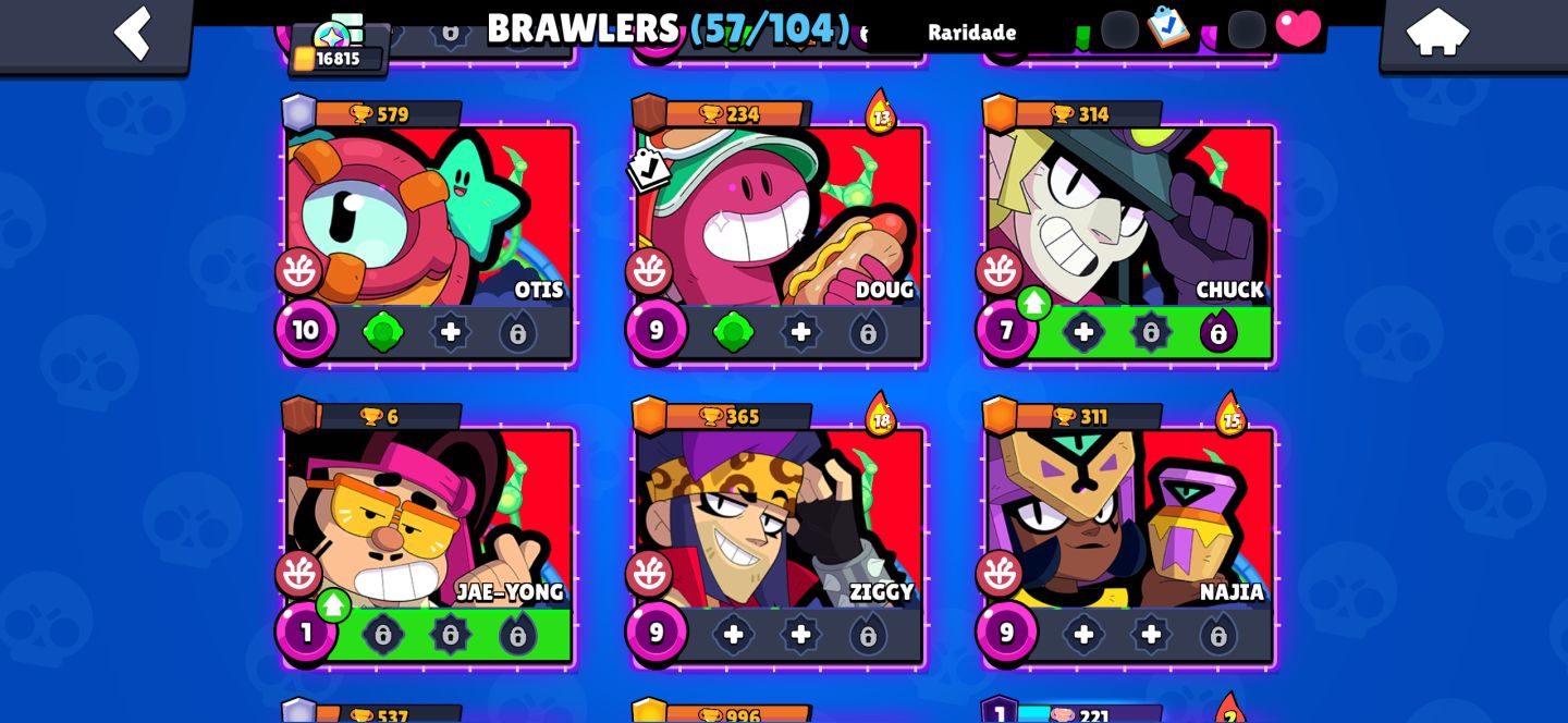 Brawl Stars 18.815 Troféus | 57 Brawlers | 4 Prestígios | Fang Full + Hipercarg