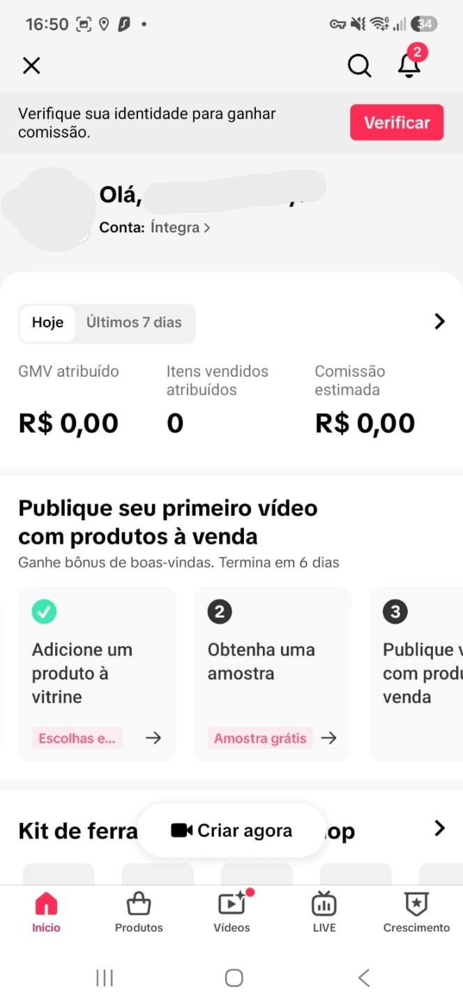CONTA TIKTOK 10K / SHOP ATIVADO / NICHO DEUS E VELHOS / SEM DOC /