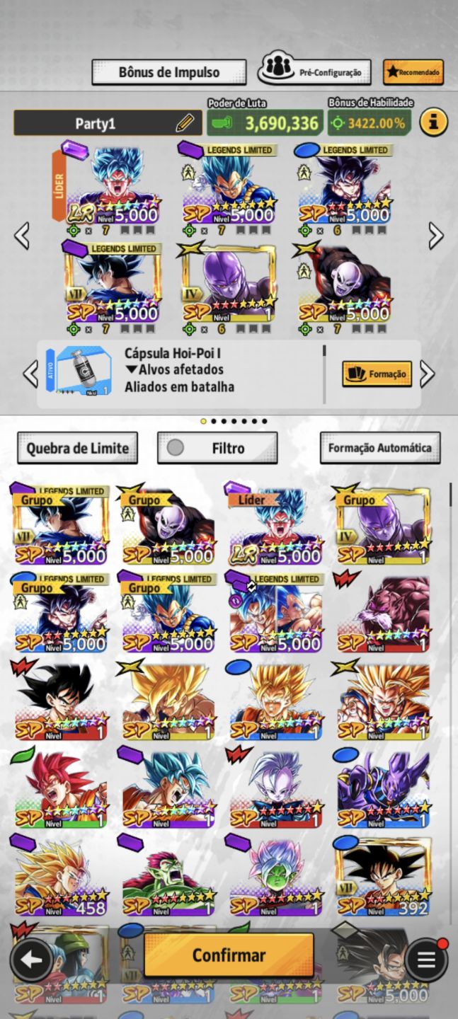 DRAGON BALL LEGENDS! NOVO COOLER UL+LR GOKU SSBK 14+LFS MUITO ESTRELADOS+ZENKAIS