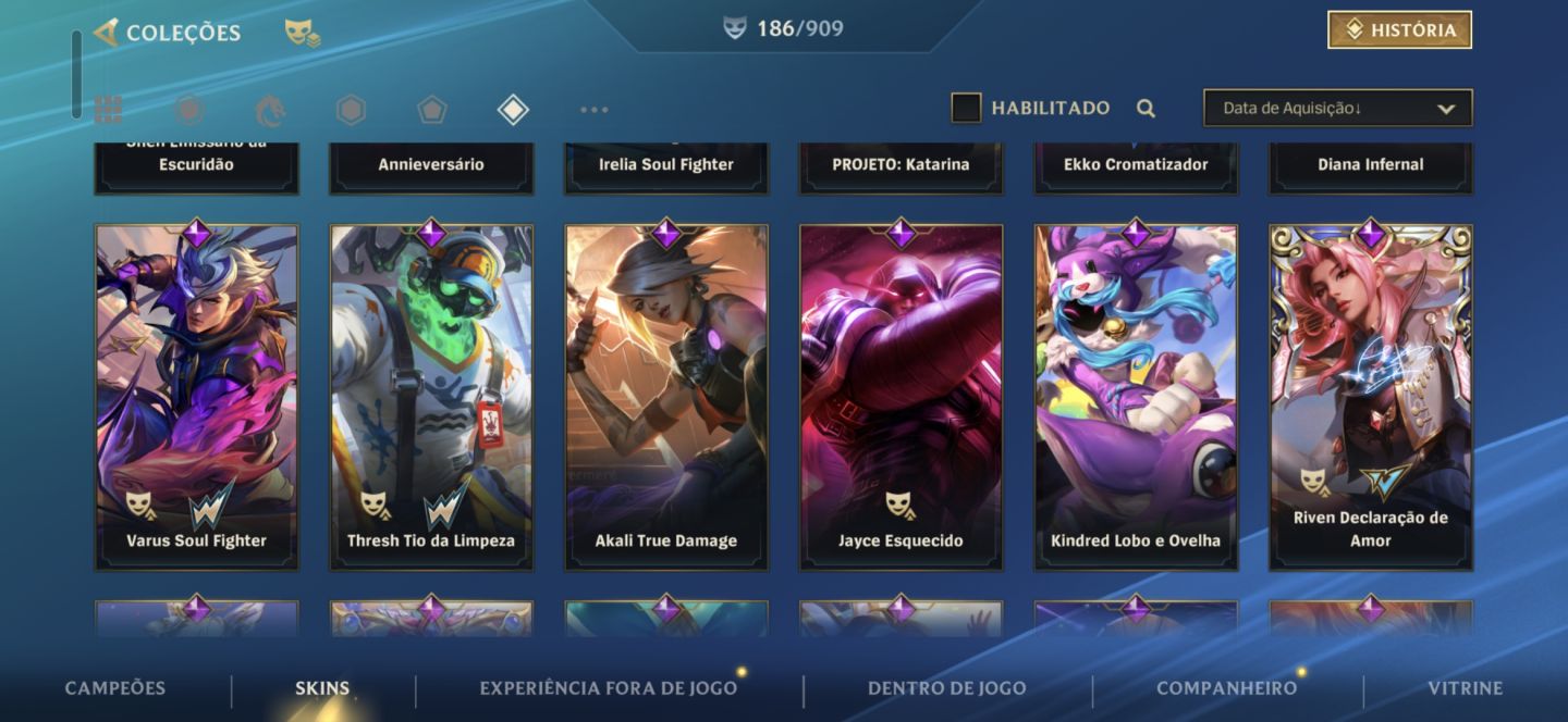 Conta GM todas Skins riven, muitas lendárias e muitas limitadas